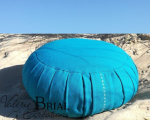 Coussin yoga zafu bleu canard
